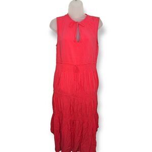 Sweet Lovely by Jen Showy Flowy Dress in Bright Coral size Small